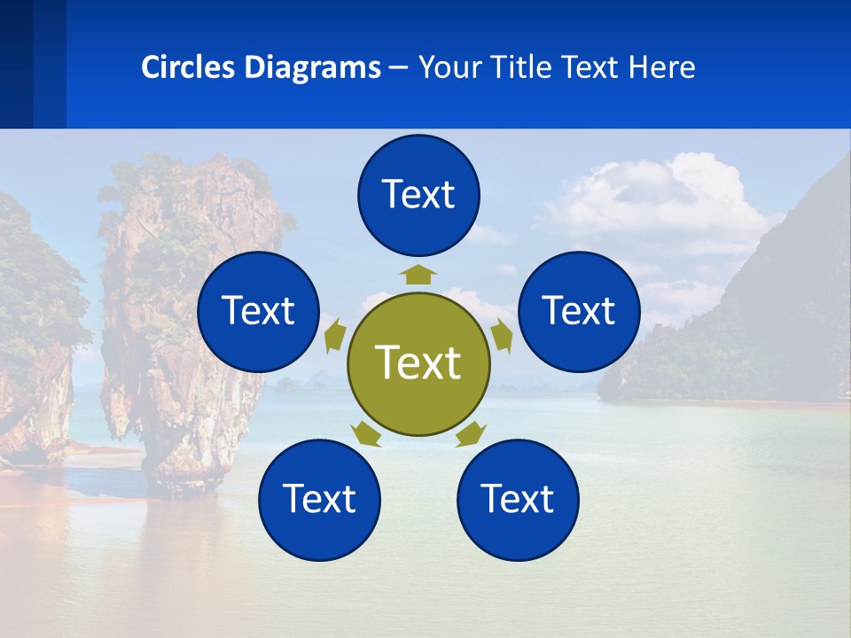 A Large Body Of Water Surrounded By Mountains PowerPoint Template