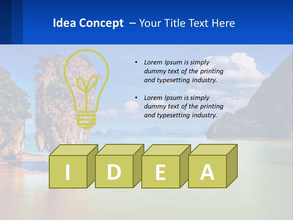 A Large Body Of Water Surrounded By Mountains PowerPoint Template