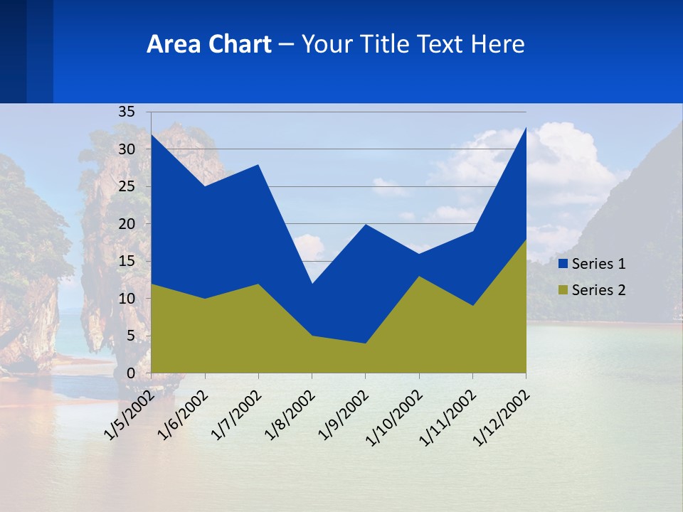 A Large Body Of Water Surrounded By Mountains PowerPoint Template