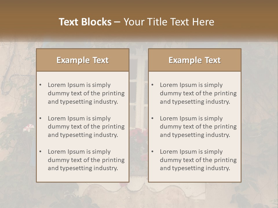 A Window With Blue Shutters And Flowers On It PowerPoint Template