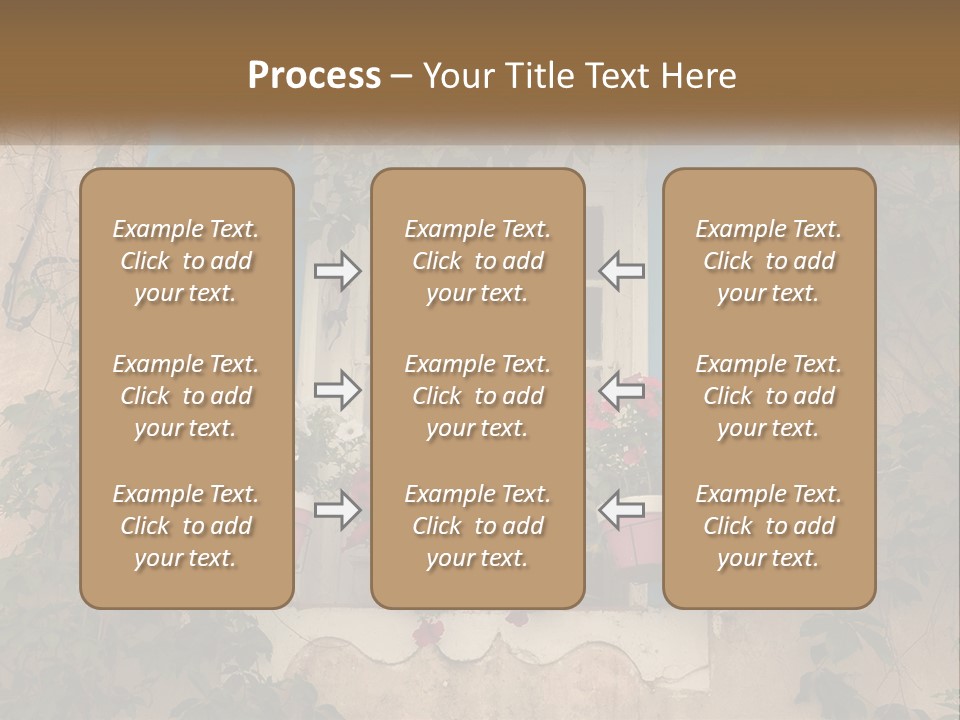 A Window With Blue Shutters And Flowers On It PowerPoint Template