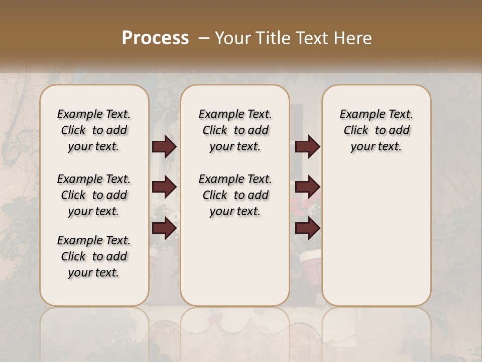 A Window With Blue Shutters And Flowers On It PowerPoint Template