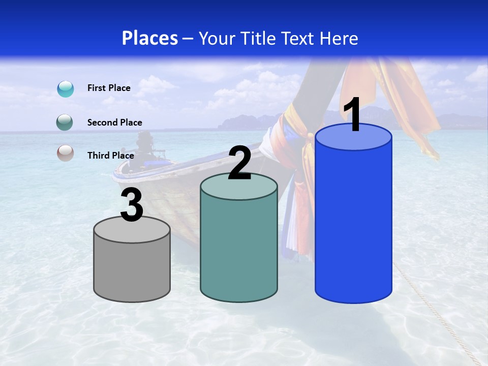 A Boat In The Water With A Blue Sky In The Background PowerPoint Template