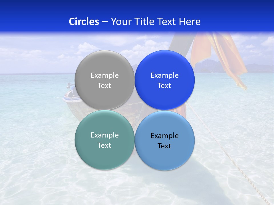 A Boat In The Water With A Blue Sky In The Background PowerPoint Template