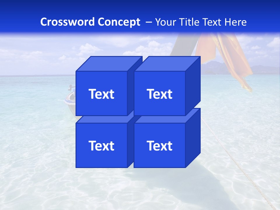 A Boat In The Water With A Blue Sky In The Background PowerPoint Template