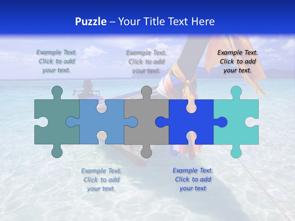 A Boat In The Water With A Blue Sky In The Background PowerPoint Template