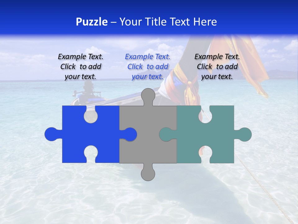 A Boat In The Water With A Blue Sky In The Background PowerPoint Template