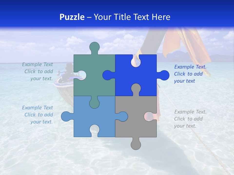 A Boat In The Water With A Blue Sky In The Background PowerPoint Template