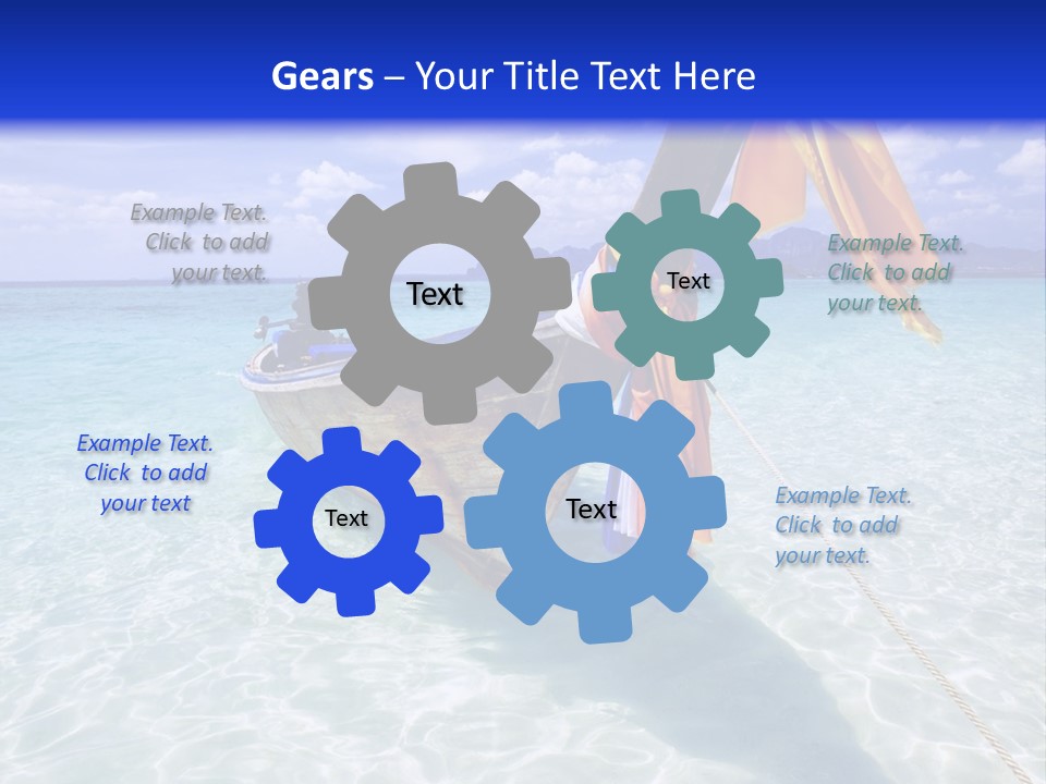 A Boat In The Water With A Blue Sky In The Background PowerPoint Template