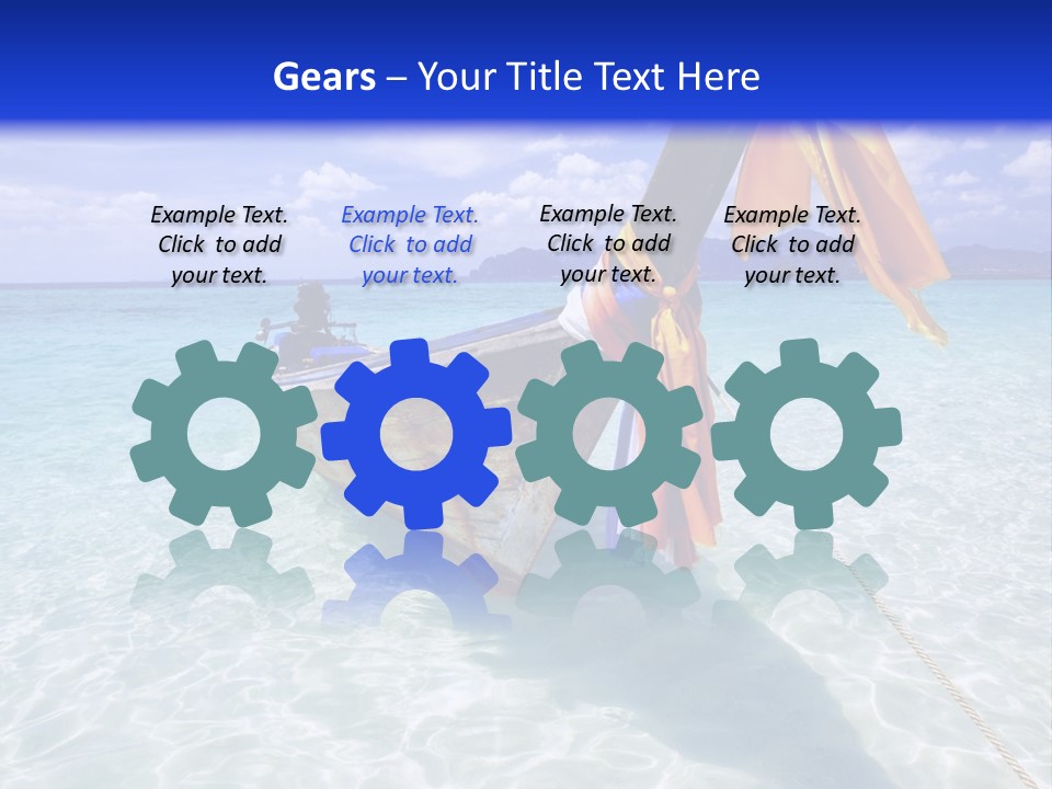 A Boat In The Water With A Blue Sky In The Background PowerPoint Template