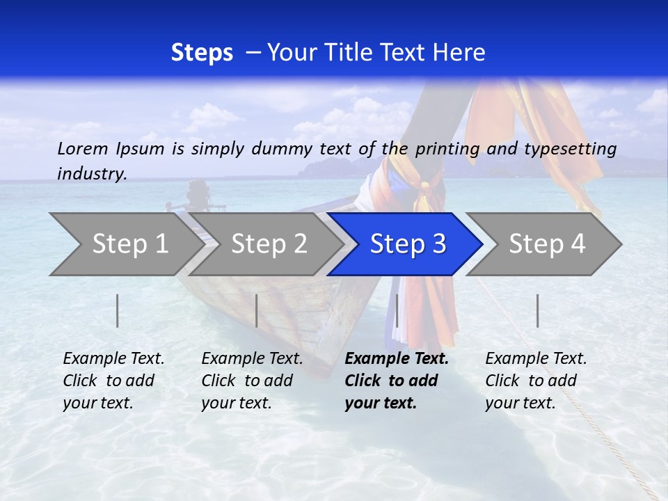 A Boat In The Water With A Blue Sky In The Background PowerPoint Template