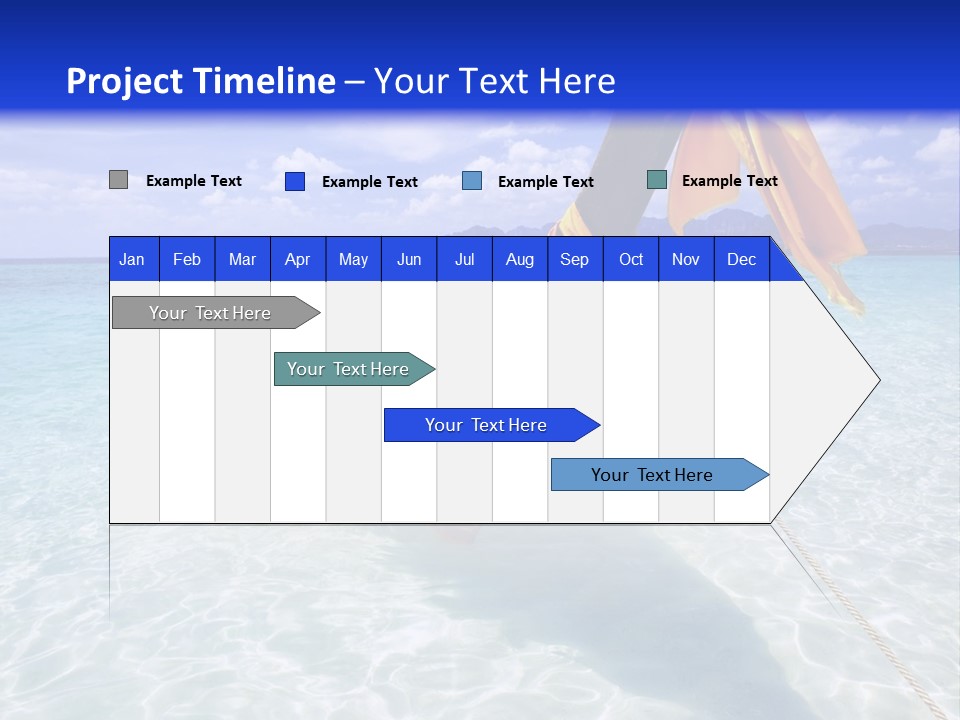 A Boat In The Water With A Blue Sky In The Background PowerPoint Template