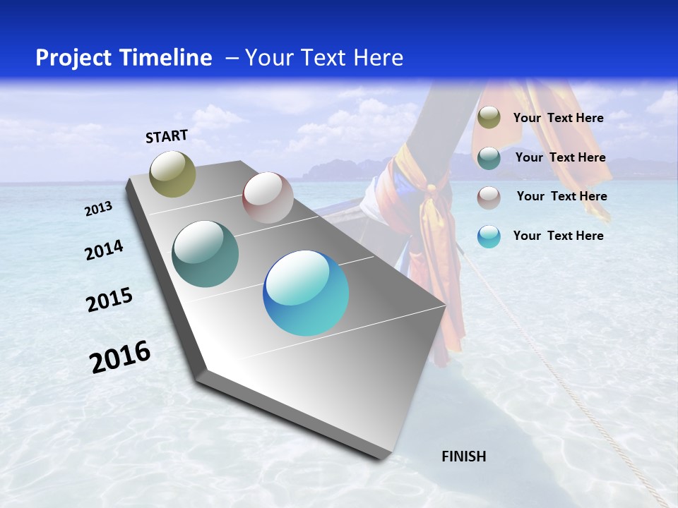 A Boat In The Water With A Blue Sky In The Background PowerPoint Template