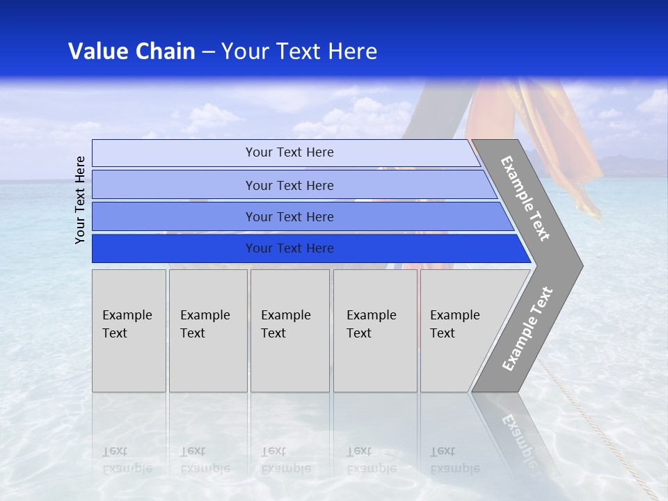 A Boat In The Water With A Blue Sky In The Background PowerPoint Template