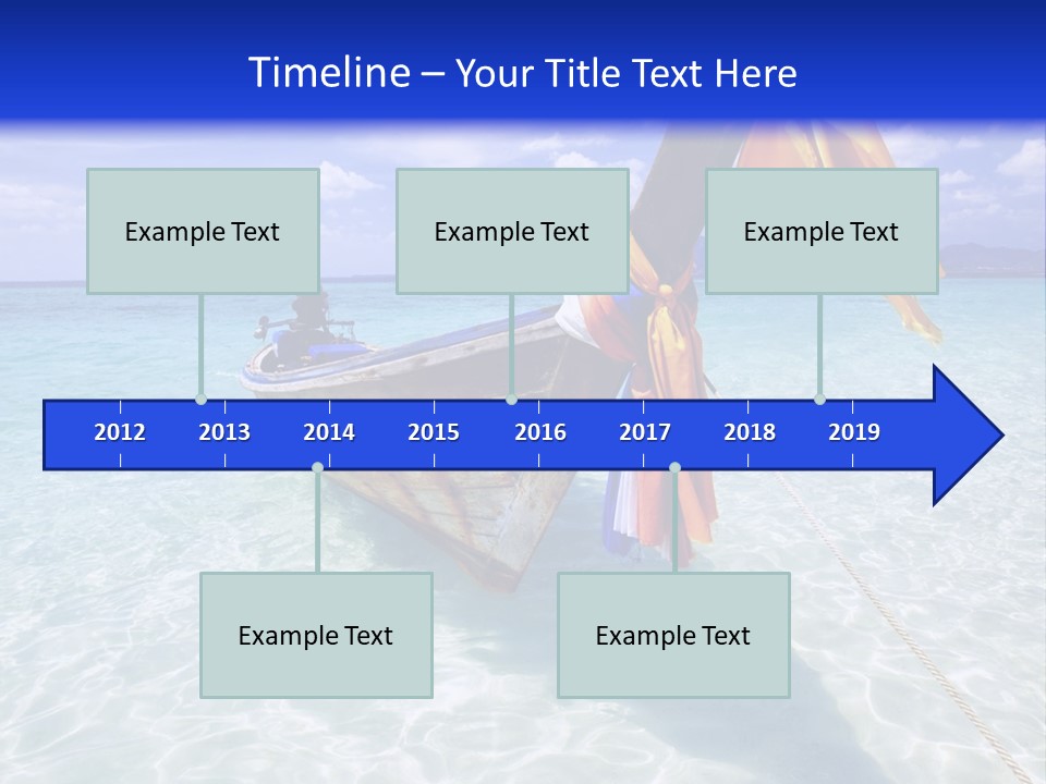 A Boat In The Water With A Blue Sky In The Background PowerPoint Template