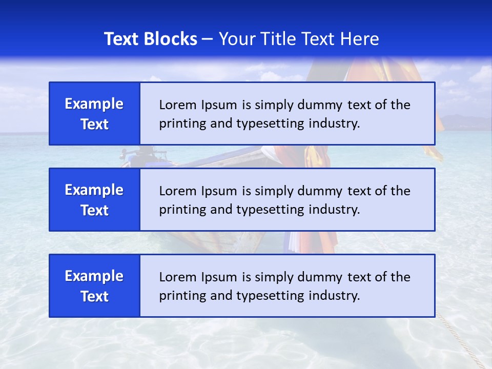 A Boat In The Water With A Blue Sky In The Background PowerPoint Template