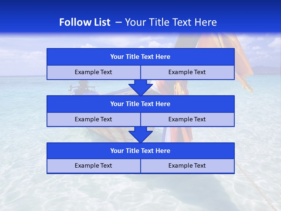 A Boat In The Water With A Blue Sky In The Background PowerPoint Template