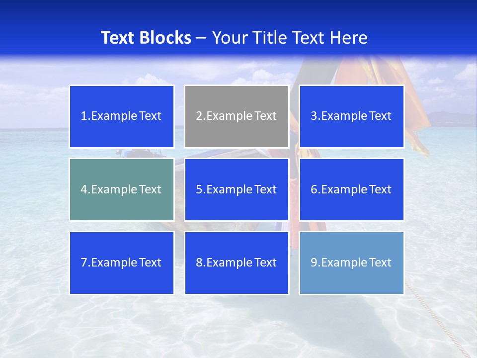 A Boat In The Water With A Blue Sky In The Background PowerPoint Template