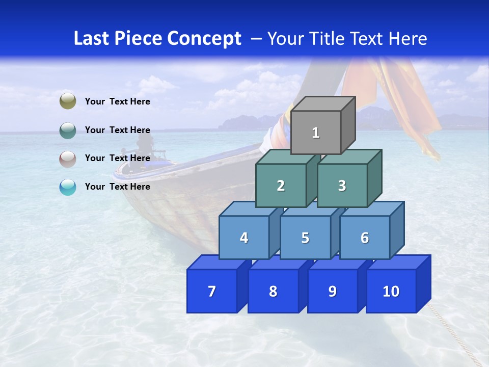 A Boat In The Water With A Blue Sky In The Background PowerPoint Template