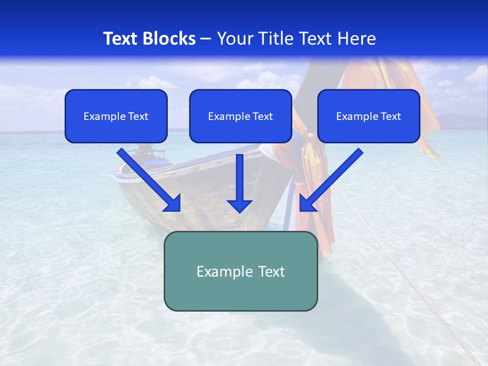 A Boat In The Water With A Blue Sky In The Background PowerPoint Template