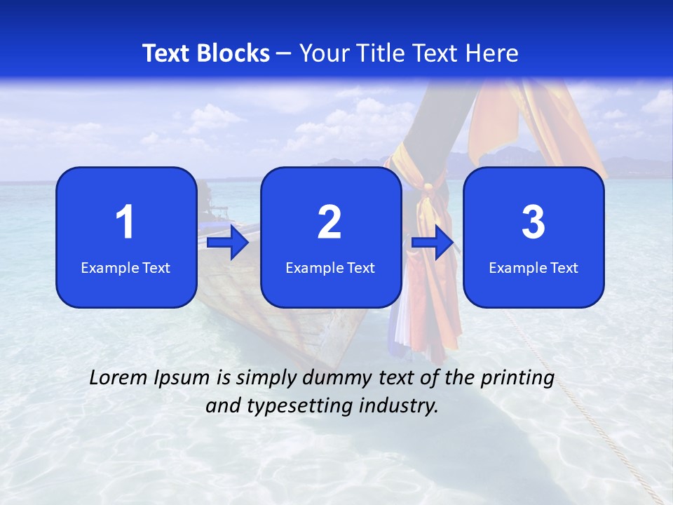 A Boat In The Water With A Blue Sky In The Background PowerPoint Template