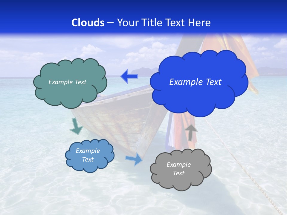 A Boat In The Water With A Blue Sky In The Background PowerPoint Template