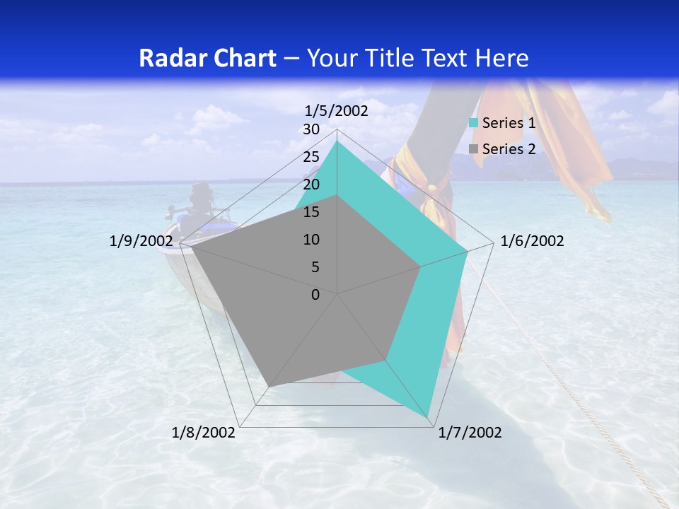A Boat In The Water With A Blue Sky In The Background PowerPoint Template