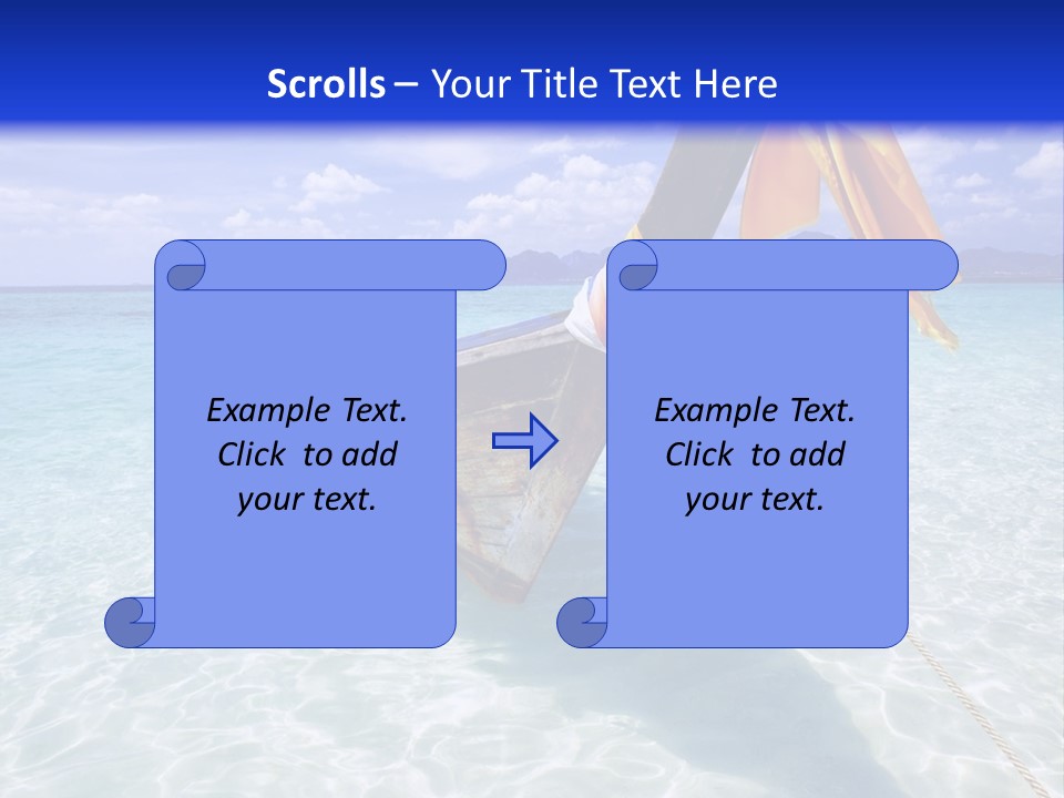 A Boat In The Water With A Blue Sky In The Background PowerPoint Template