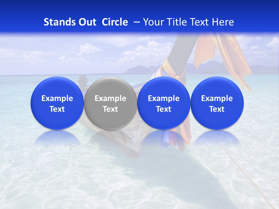 A Boat In The Water With A Blue Sky In The Background PowerPoint Template