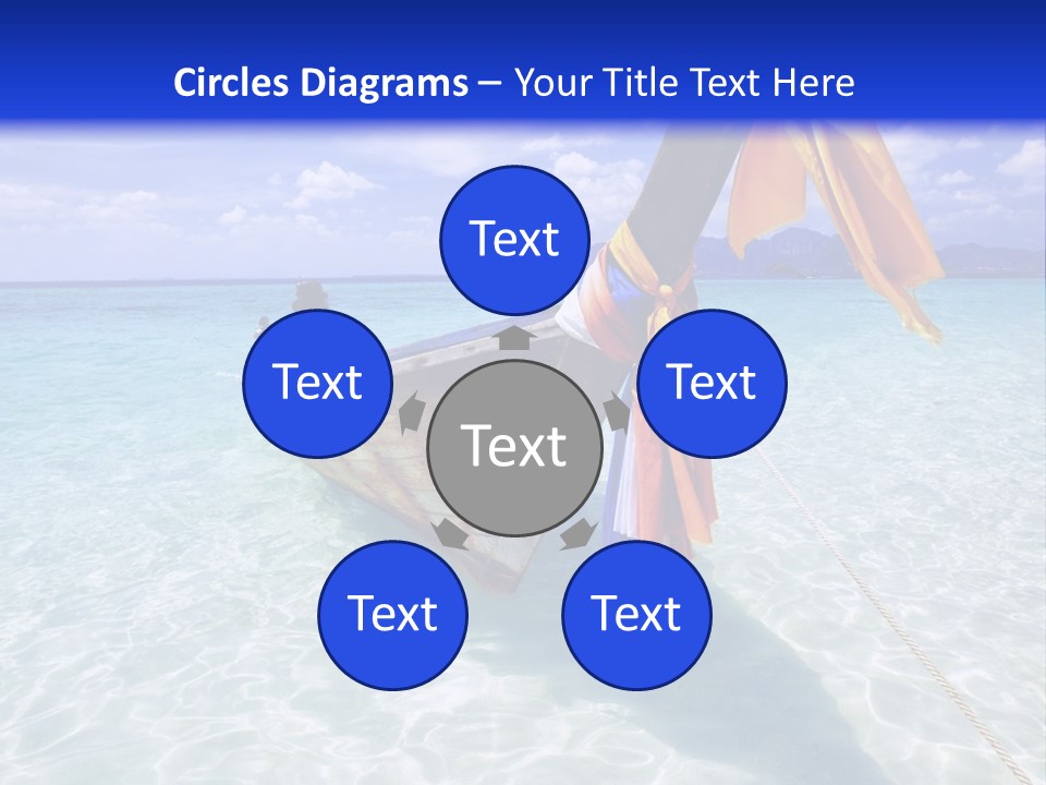 A Boat In The Water With A Blue Sky In The Background PowerPoint Template