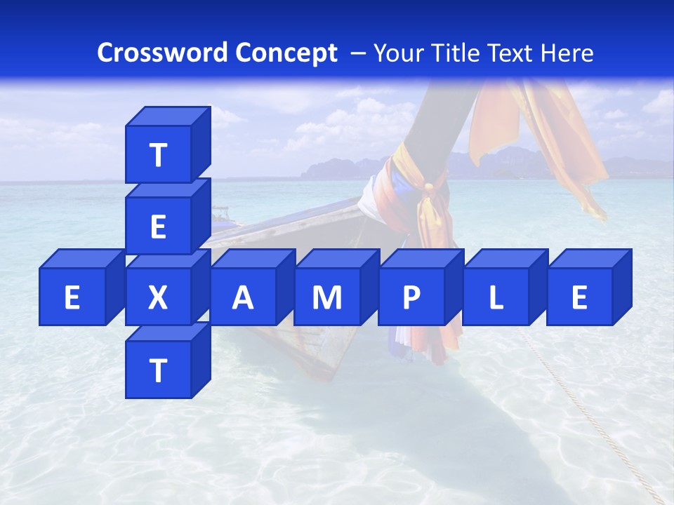 A Boat In The Water With A Blue Sky In The Background PowerPoint Template