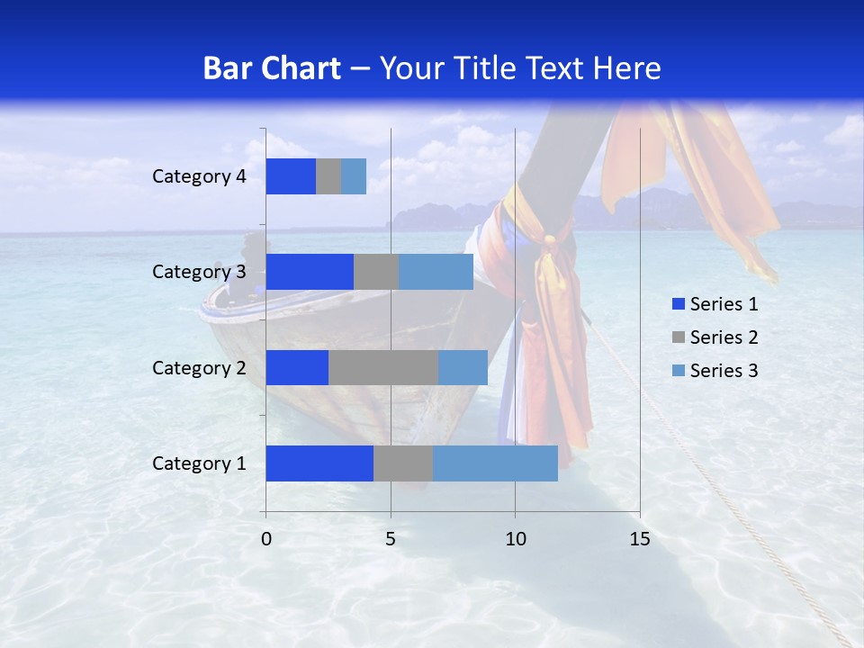 A Boat In The Water With A Blue Sky In The Background PowerPoint Template
