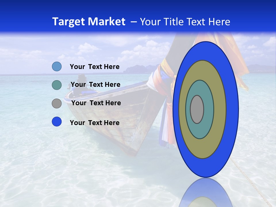 A Boat In The Water With A Blue Sky In The Background PowerPoint Template