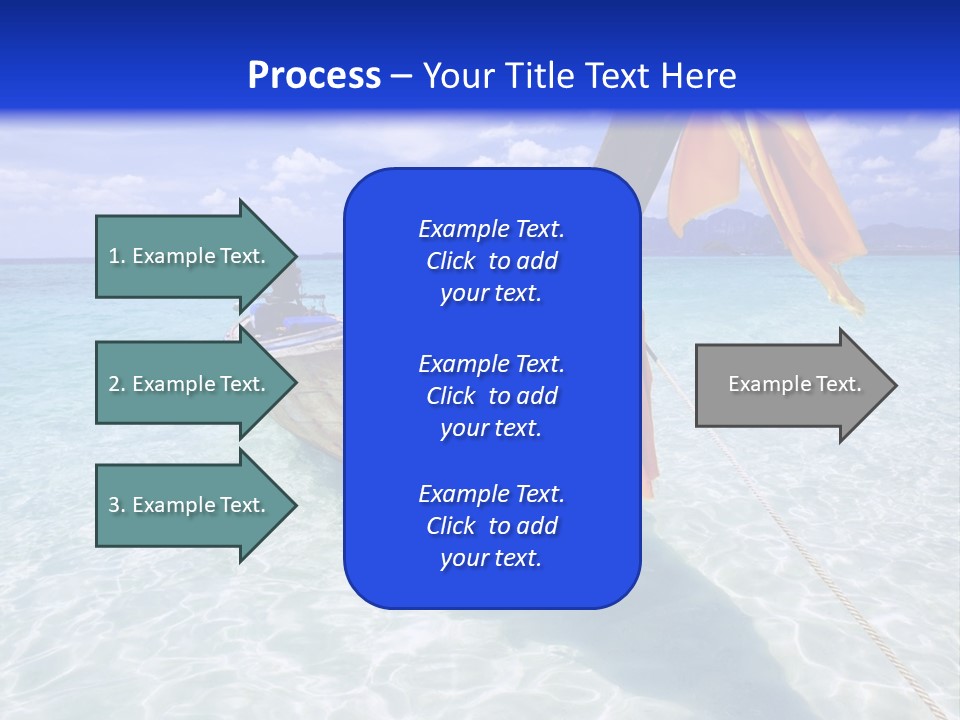 A Boat In The Water With A Blue Sky In The Background PowerPoint Template