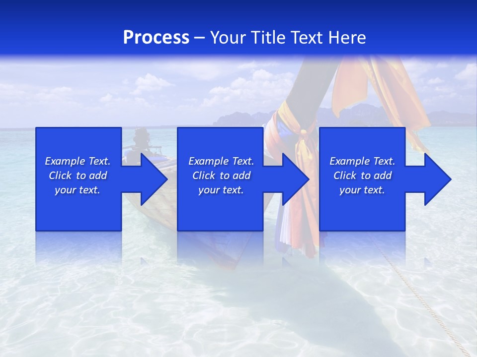 A Boat In The Water With A Blue Sky In The Background PowerPoint Template
