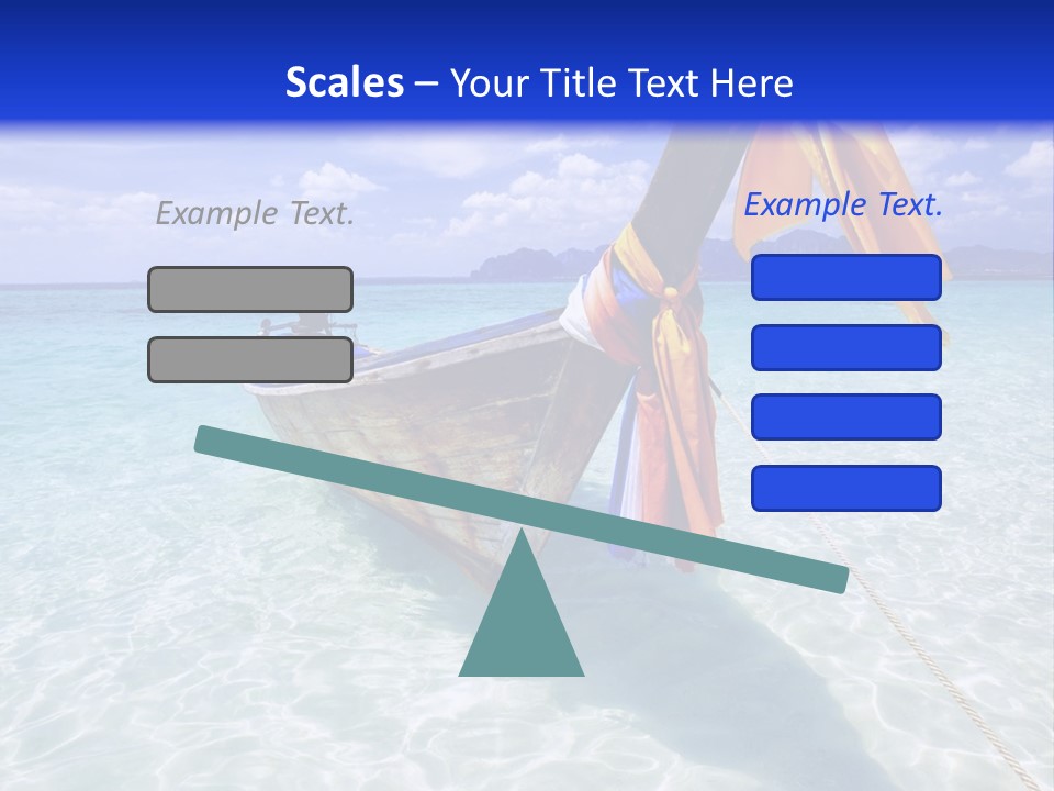 A Boat In The Water With A Blue Sky In The Background PowerPoint Template