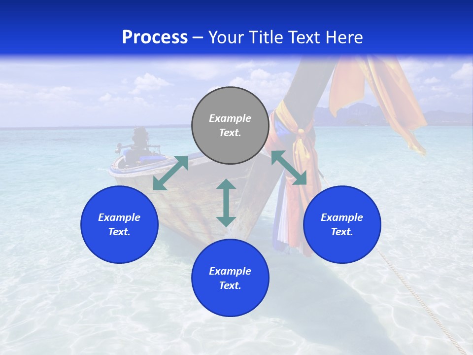 A Boat In The Water With A Blue Sky In The Background PowerPoint Template