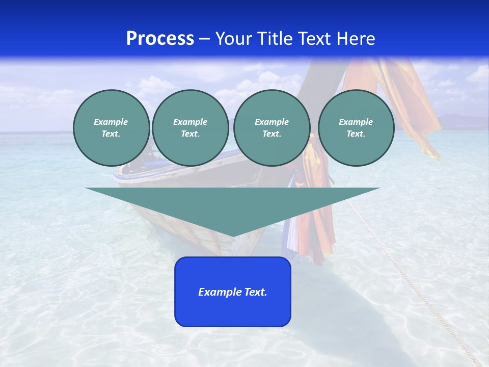 A Boat In The Water With A Blue Sky In The Background PowerPoint Template