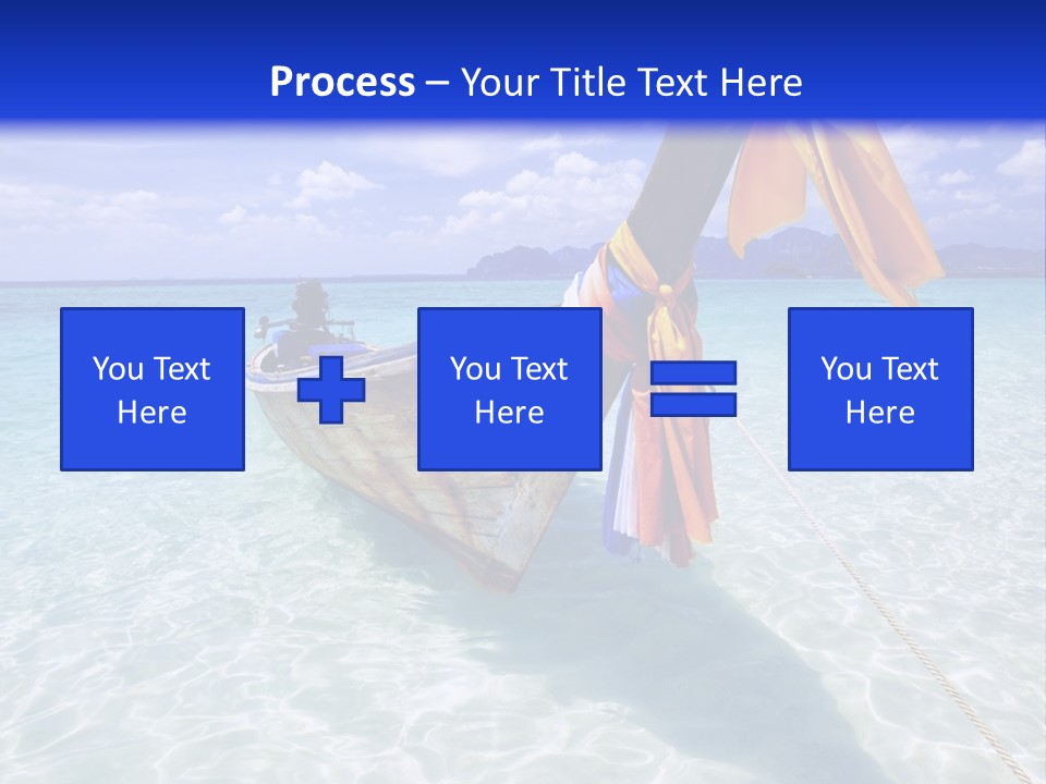 A Boat In The Water With A Blue Sky In The Background PowerPoint Template