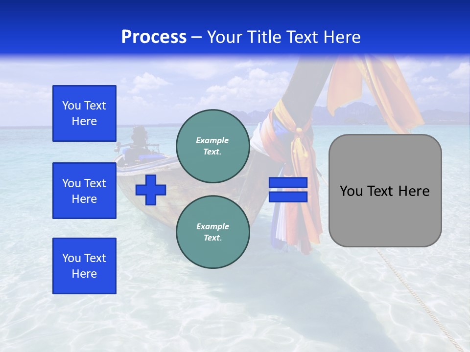 A Boat In The Water With A Blue Sky In The Background PowerPoint Template