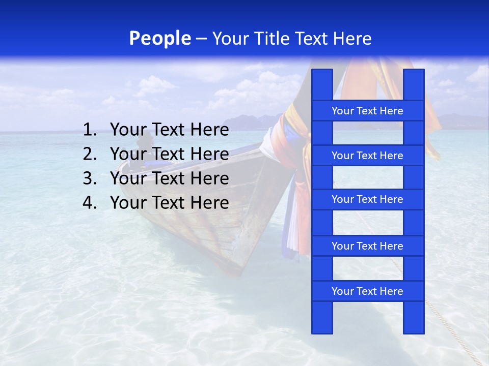 A Boat In The Water With A Blue Sky In The Background PowerPoint Template