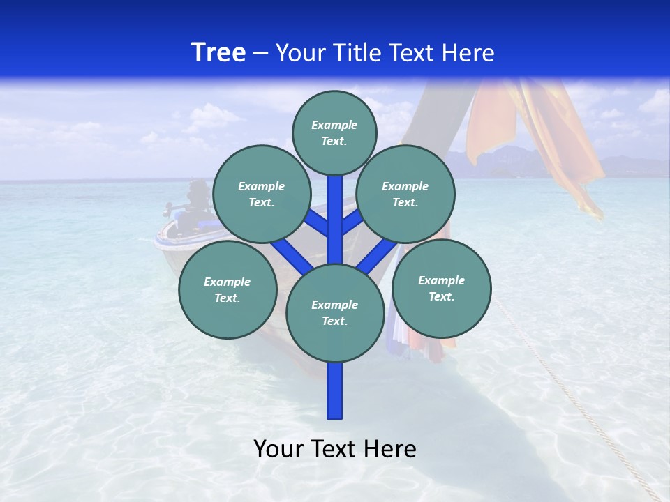 A Boat In The Water With A Blue Sky In The Background PowerPoint Template