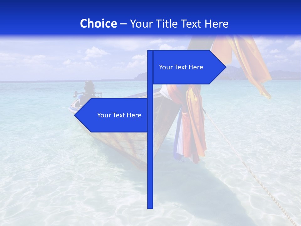 A Boat In The Water With A Blue Sky In The Background PowerPoint Template