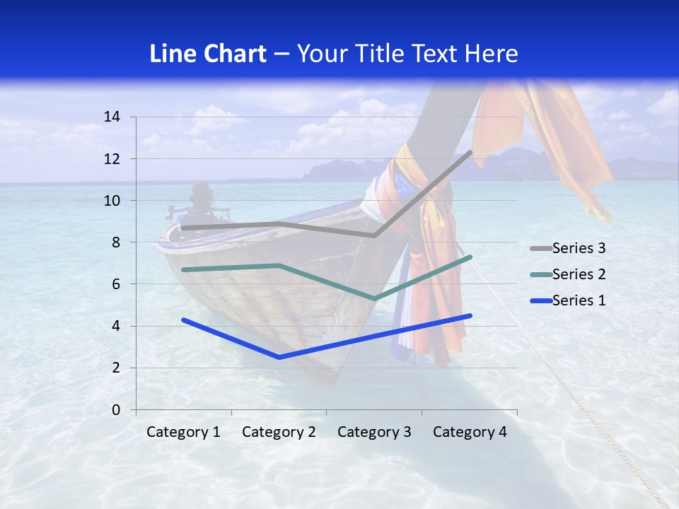 A Boat In The Water With A Blue Sky In The Background PowerPoint Template