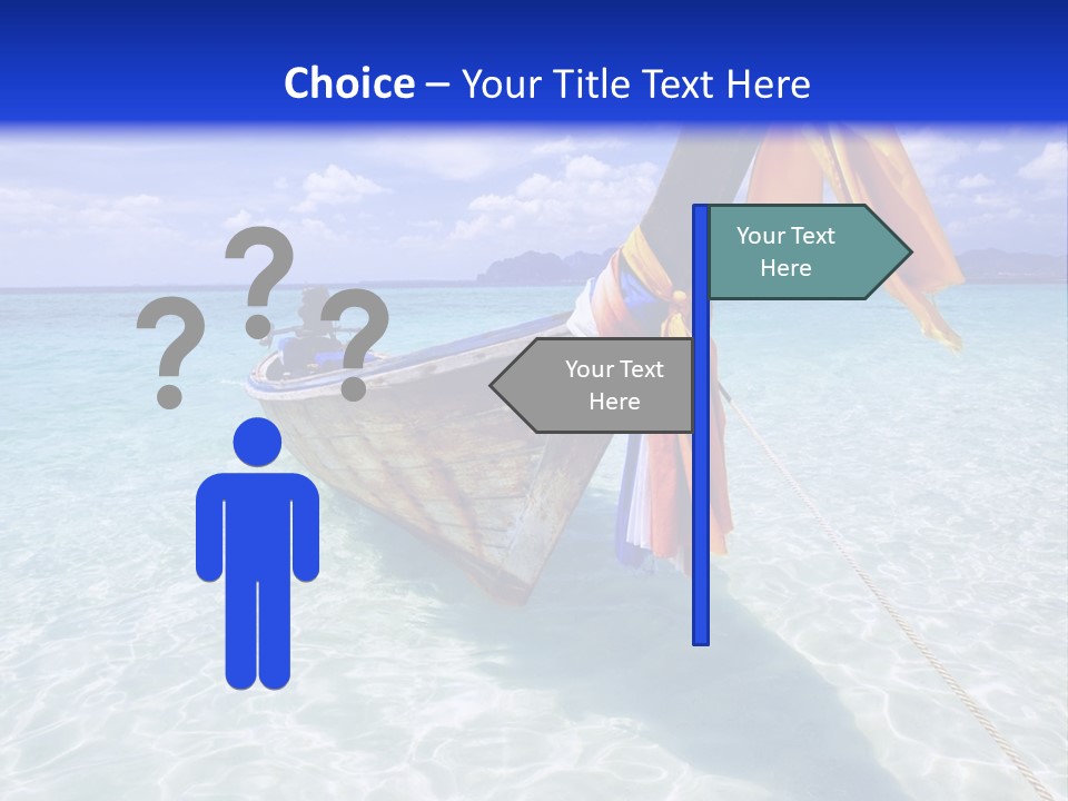 A Boat In The Water With A Blue Sky In The Background PowerPoint Template