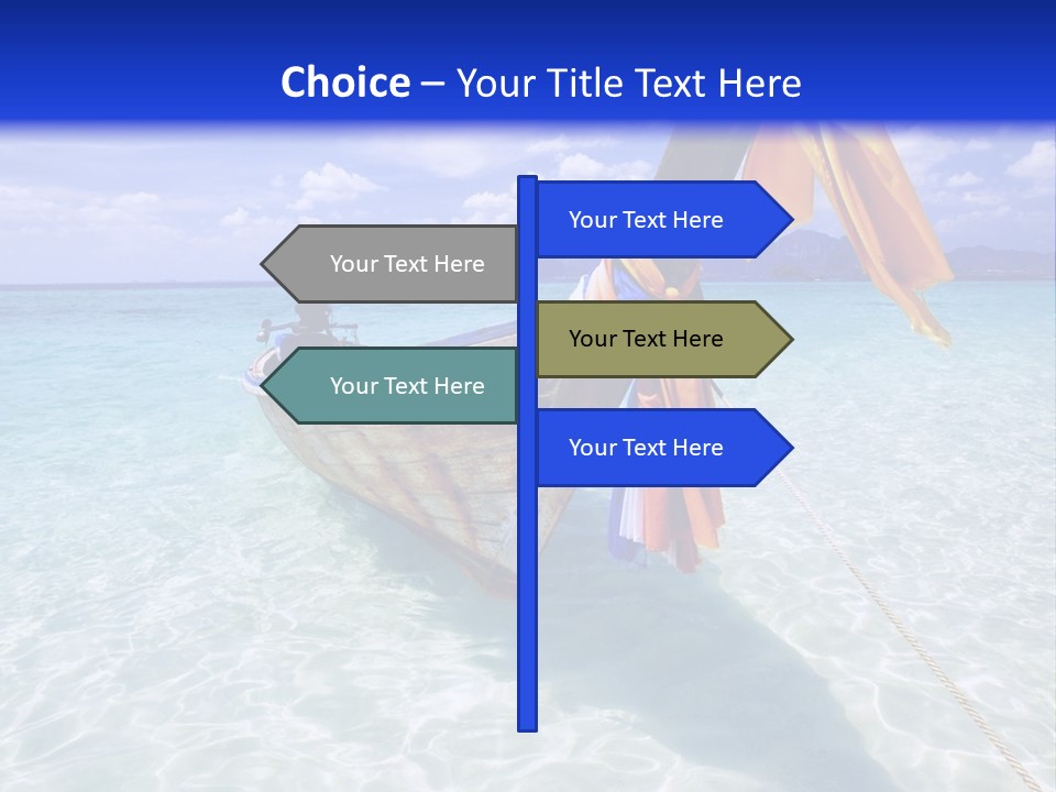 A Boat In The Water With A Blue Sky In The Background PowerPoint Template