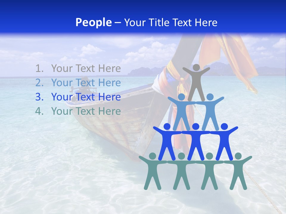 A Boat In The Water With A Blue Sky In The Background PowerPoint Template