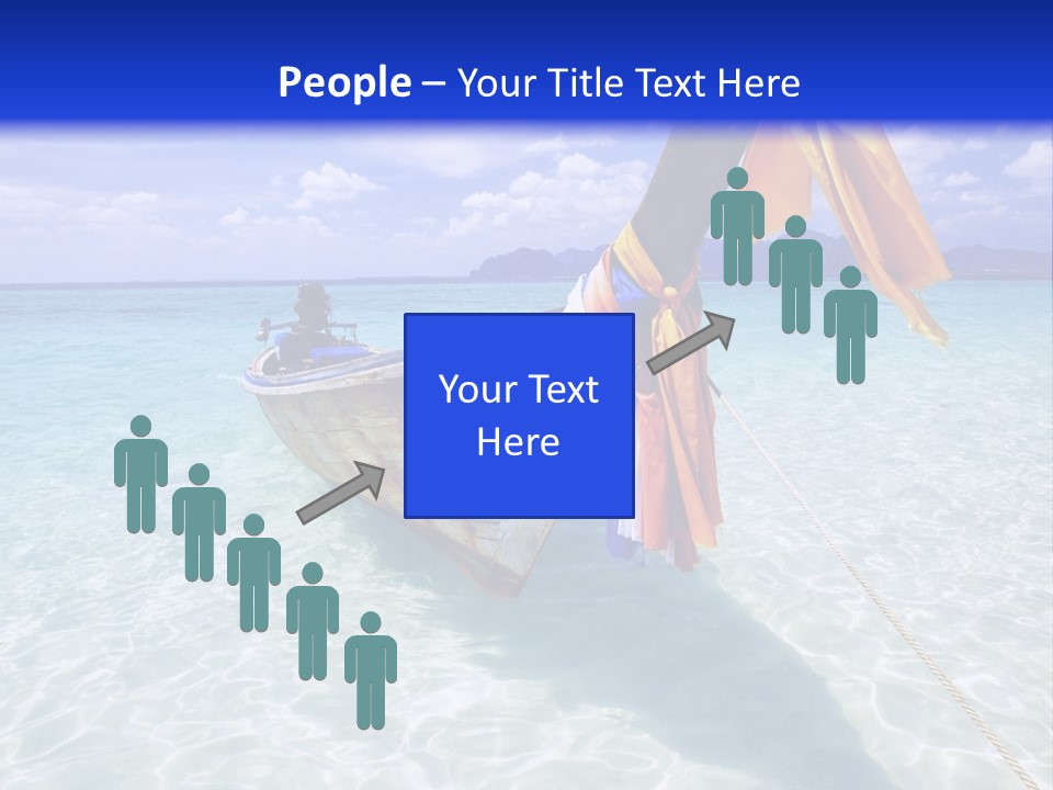 A Boat In The Water With A Blue Sky In The Background PowerPoint Template