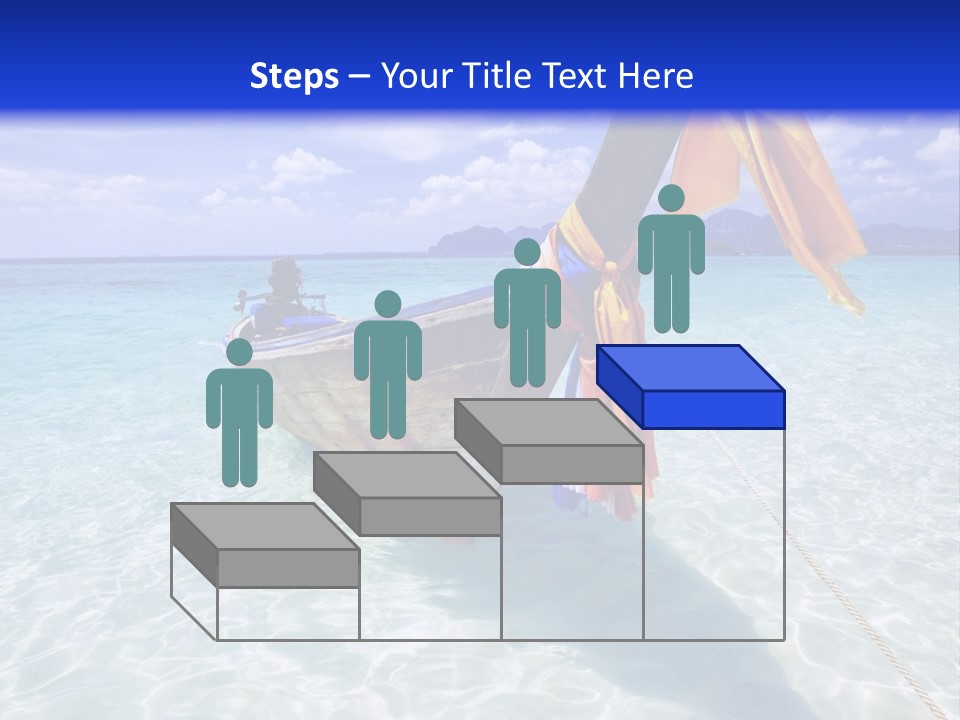 A Boat In The Water With A Blue Sky In The Background PowerPoint Template