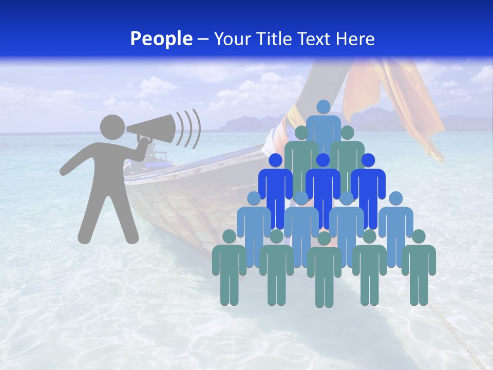 A Boat In The Water With A Blue Sky In The Background PowerPoint Template